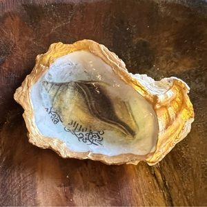 3” Hand Painted decoupage oyster shell